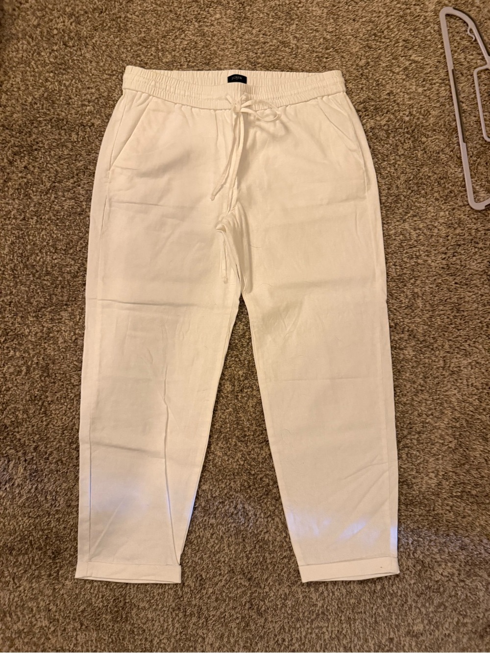 JCrew White Linen Pants